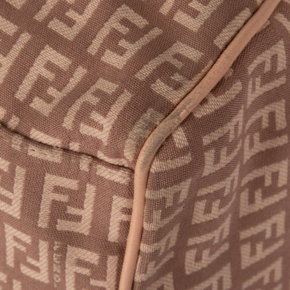 Fendi Leather-Trimmed Zucchino Shoulder Bag