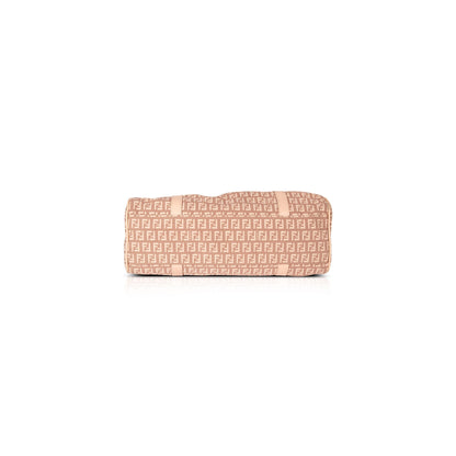 Fendi Leather-Trimmed Zucchino Shoulder Bag