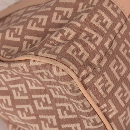 Fendi Leather-Trimmed Zucchino Shoulder Bag