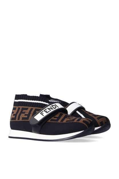Fendi Kids Love Low-Top Pull-On Sneakers