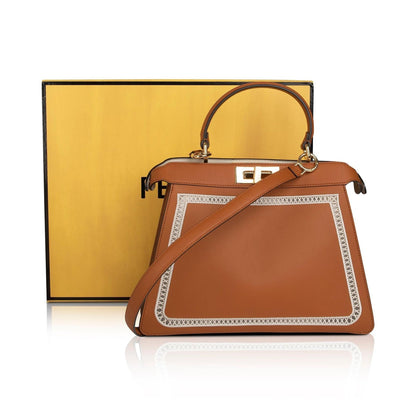Fendi Medium Embroidered Leather Peekaboo Iseeu Bag