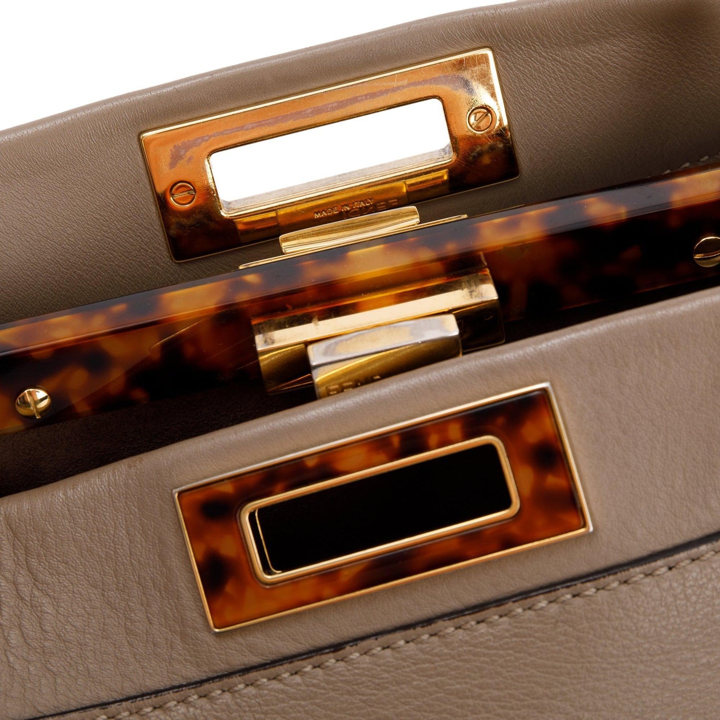 Fendi Medium Peekaboo Bag with Tortoise Detail