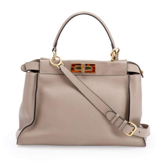 Fendi Medium Peekaboo Bag with Tortoise Detail