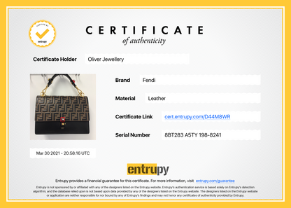 Fendi Medium Zucca Leather Kan I Liberty Shoulder Bag