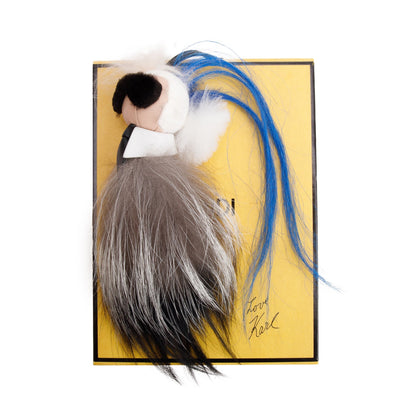 Fendi Mink Fox Fur Mini Karlito Bag Charm Keychain