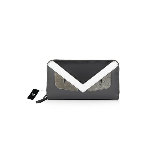Fendi Monster Motif Leather Continental Wallet