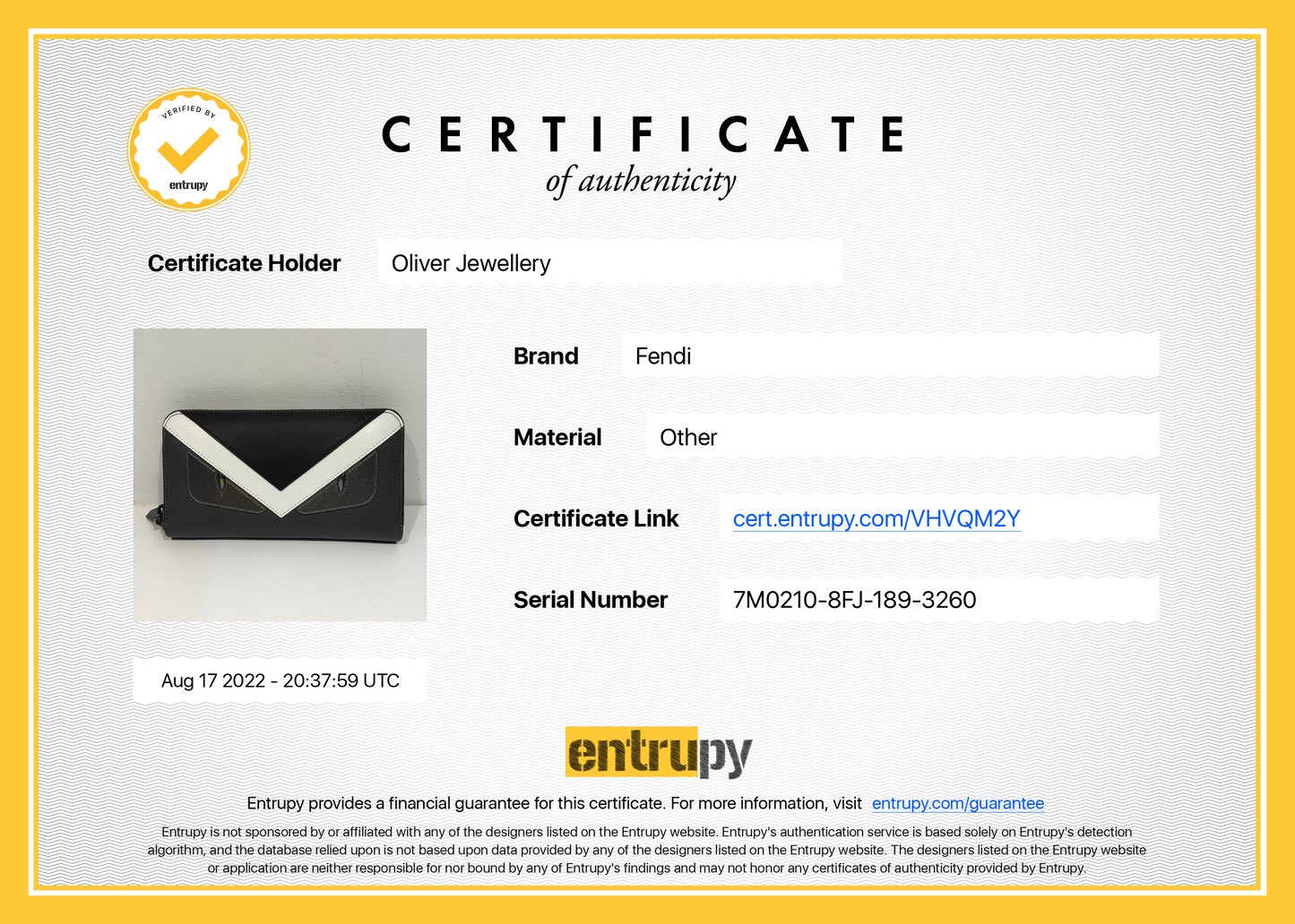 Fendi Monster Motif Leather Continental Wallet