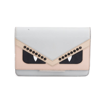 Fendi Multicolour Leather Monster Eyes Tube Wallet on Chain