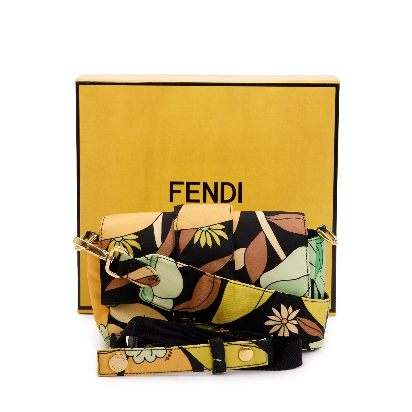 Fendi Multicolour Printed Nylon Baguette Belt Bag