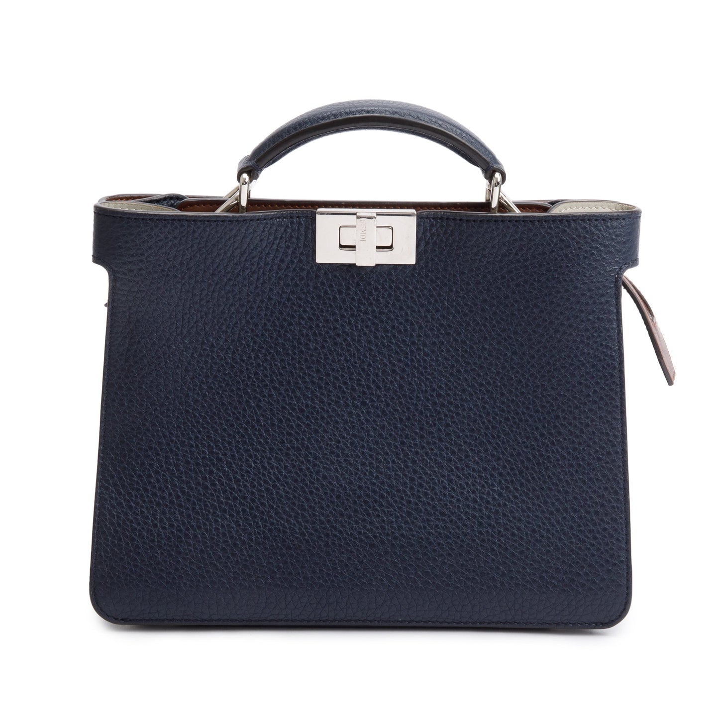 Fendi Navy Calfskin Leather Mini Peekaboo ISeeU Bag