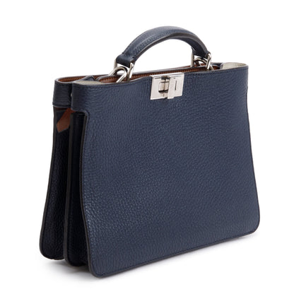 Fendi Navy Calfskin Leather Mini Peekaboo ISeeU Bag