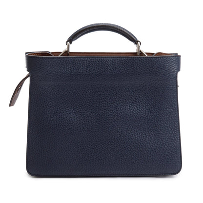 Fendi Navy Calfskin Leather Mini Peekaboo ISeeU Bag