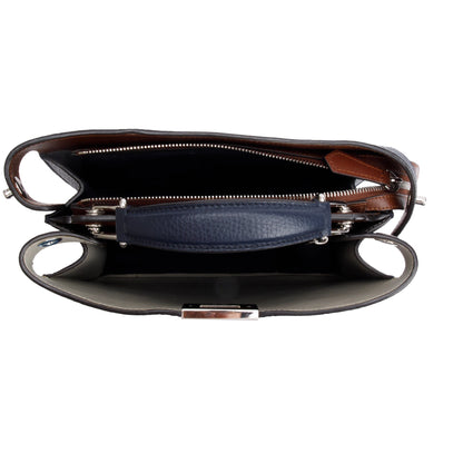 Fendi Navy Calfskin Leather Mini Peekaboo ISeeU Bag