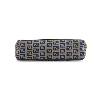 Fendi Navy FF Zucchino Canvas Leather Trimmed Mini Tote