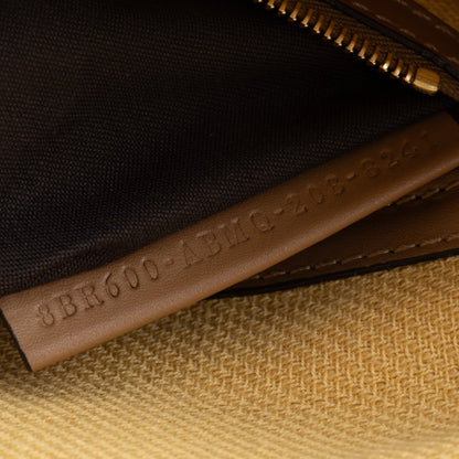 Fendi Neutral FF Raffia Baguette Shoulder Bag