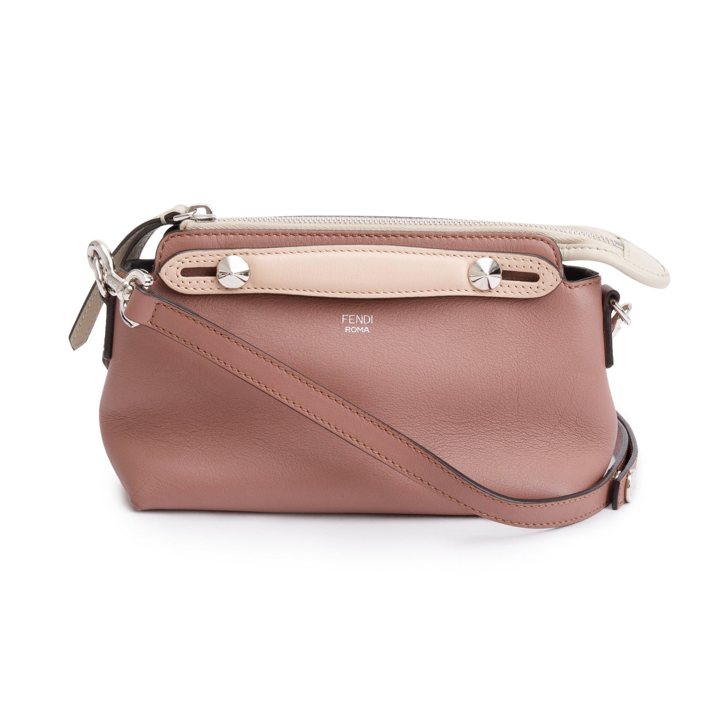 Fendi Neutral Vitello Dolce By the Way Mini Boston Bag