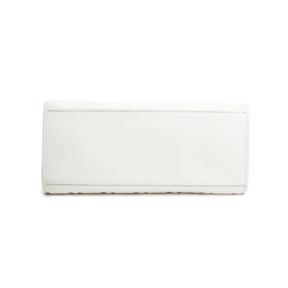 Fendi Off White Zucca FF Leather Medium Sunshine Tote Bag