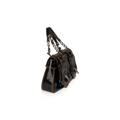 Fendi Patent B. Bis Flap Bag