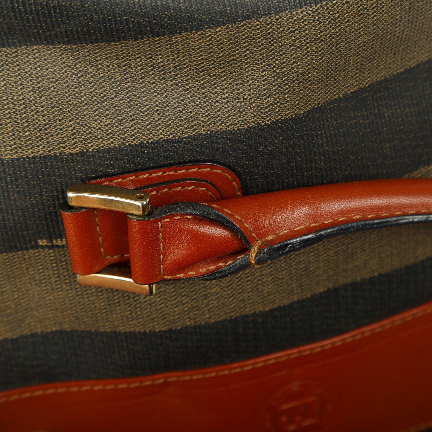 Fendi Pequin Stripe Boston Bag