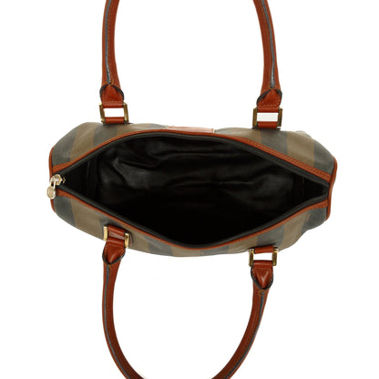 Fendi Pequin Stripe Boston Bag