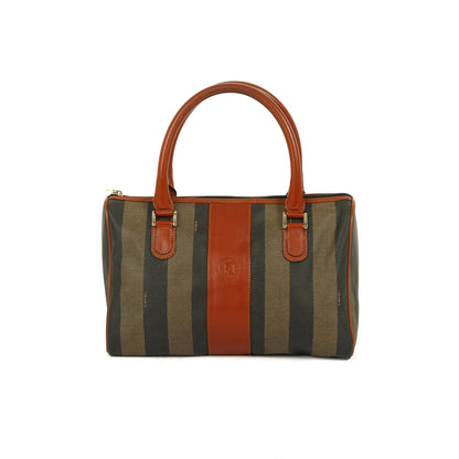 Fendi Pequin Stripe Boston Bag