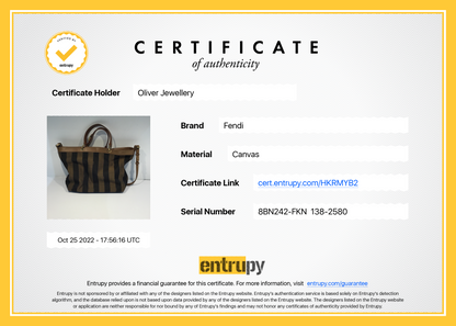 Fendi Pequin Stripe Canvas & Leather Tote
