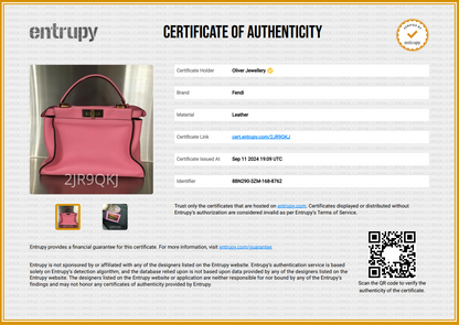 Fendi Pink Calfskin Leather Medium Peekaboo Bag