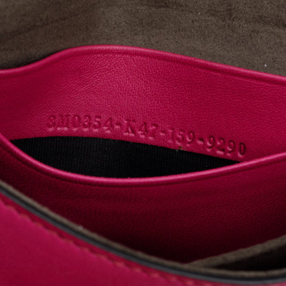 Fendi Pink Calfskin Leather Micro Baguette Bag