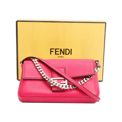 Fendi Pink Calfskin Leather Micro Baguette Bag