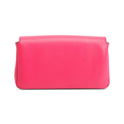 Fendi Pink Calfskin Leather Micro Baguette Bag