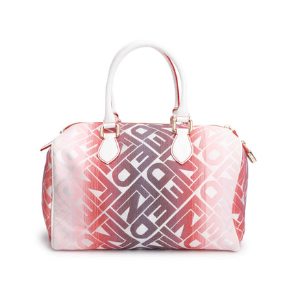 Fendi Pink Multicolor Ombre Canvas Forever Bauletto Boston Bag