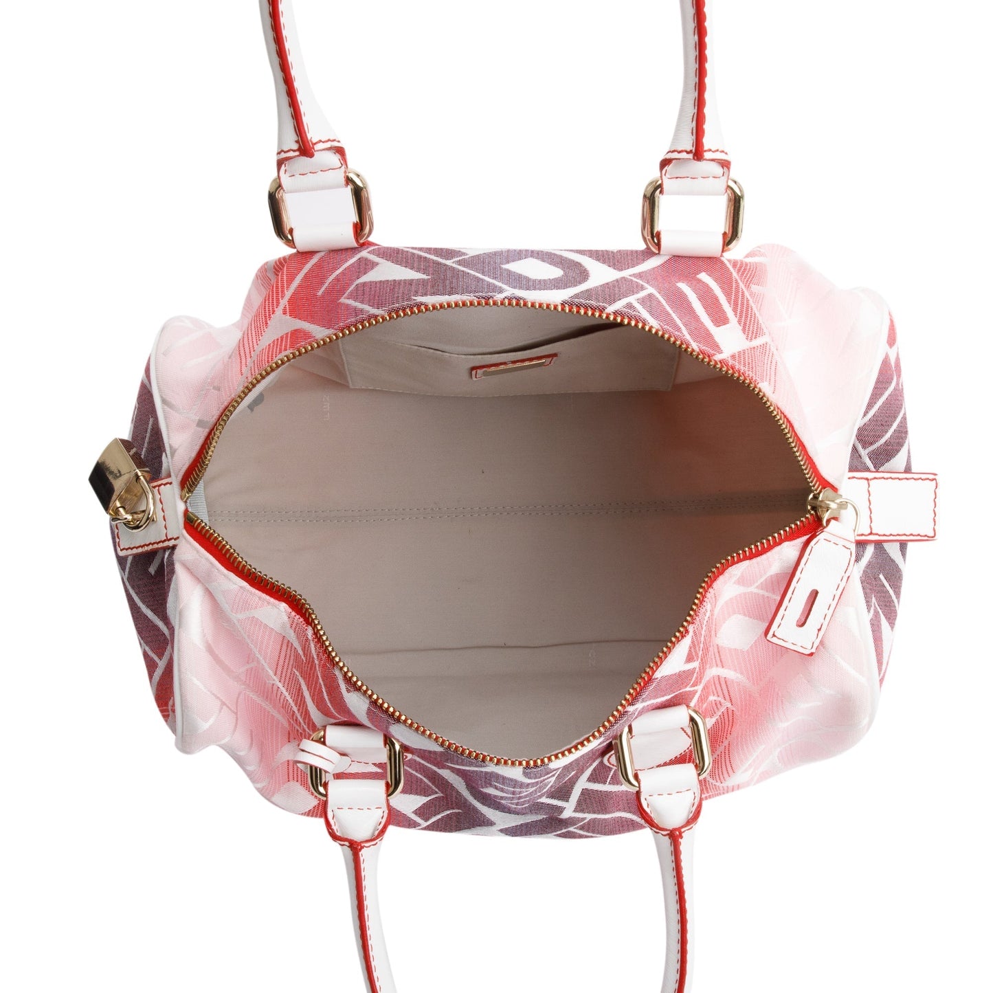 Fendi Pink Multicolor Ombre Canvas Forever Bauletto Boston Bag