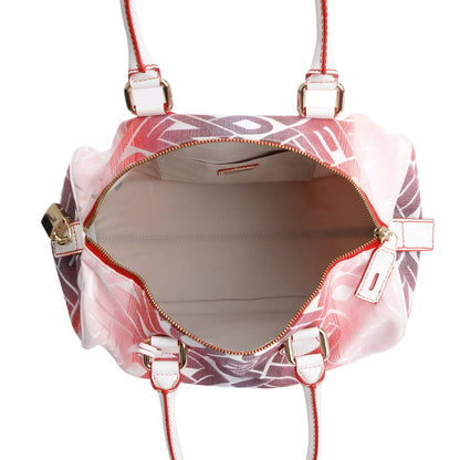Fendi Pink Multicolor Ombre Canvas Forever Bauletto Boston Bag