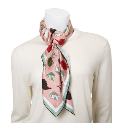 Fendi Pink Multicolor Print Silk Foulard 90
