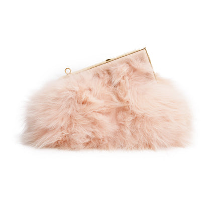 Fendi Pink Nappa Leather Fox Fur Small Fendi First Bag