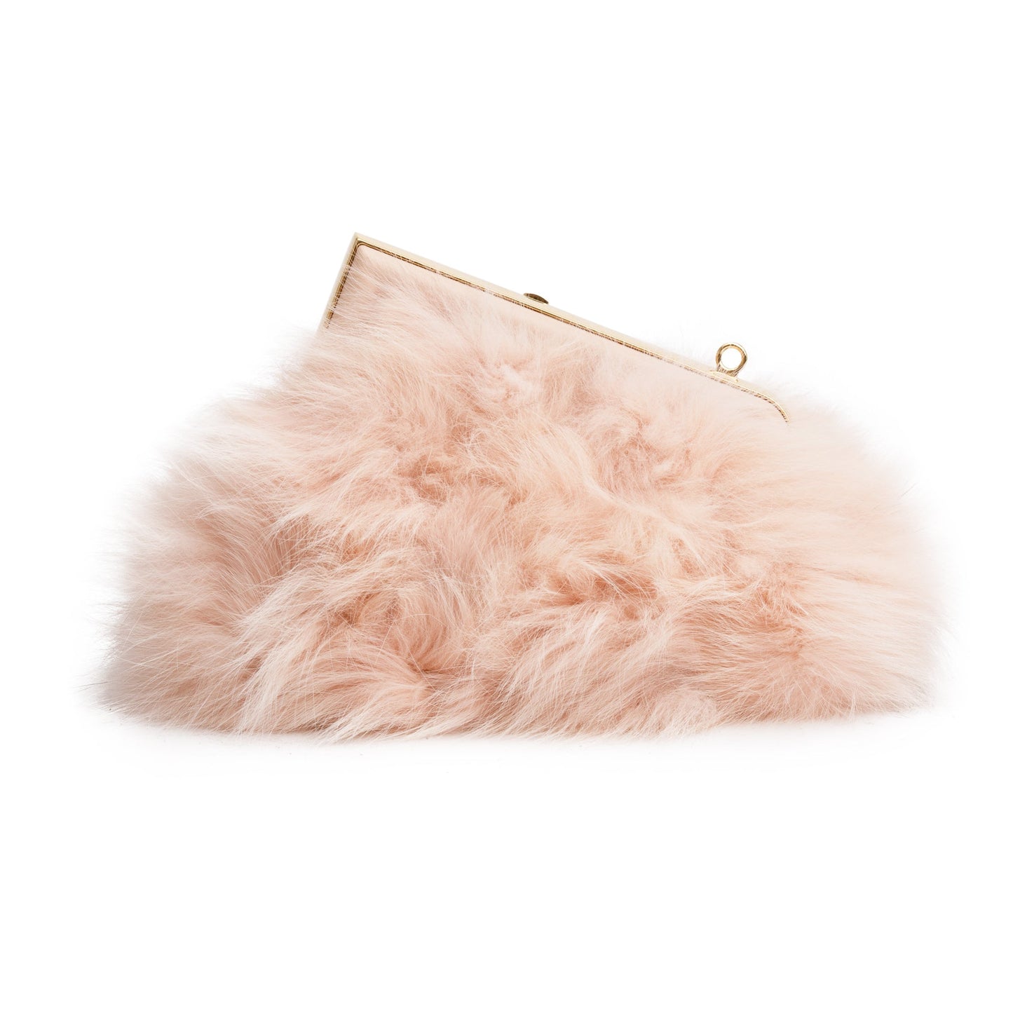 Fendi Pink Nappa Leather Fox Fur Small Fendi First Bag