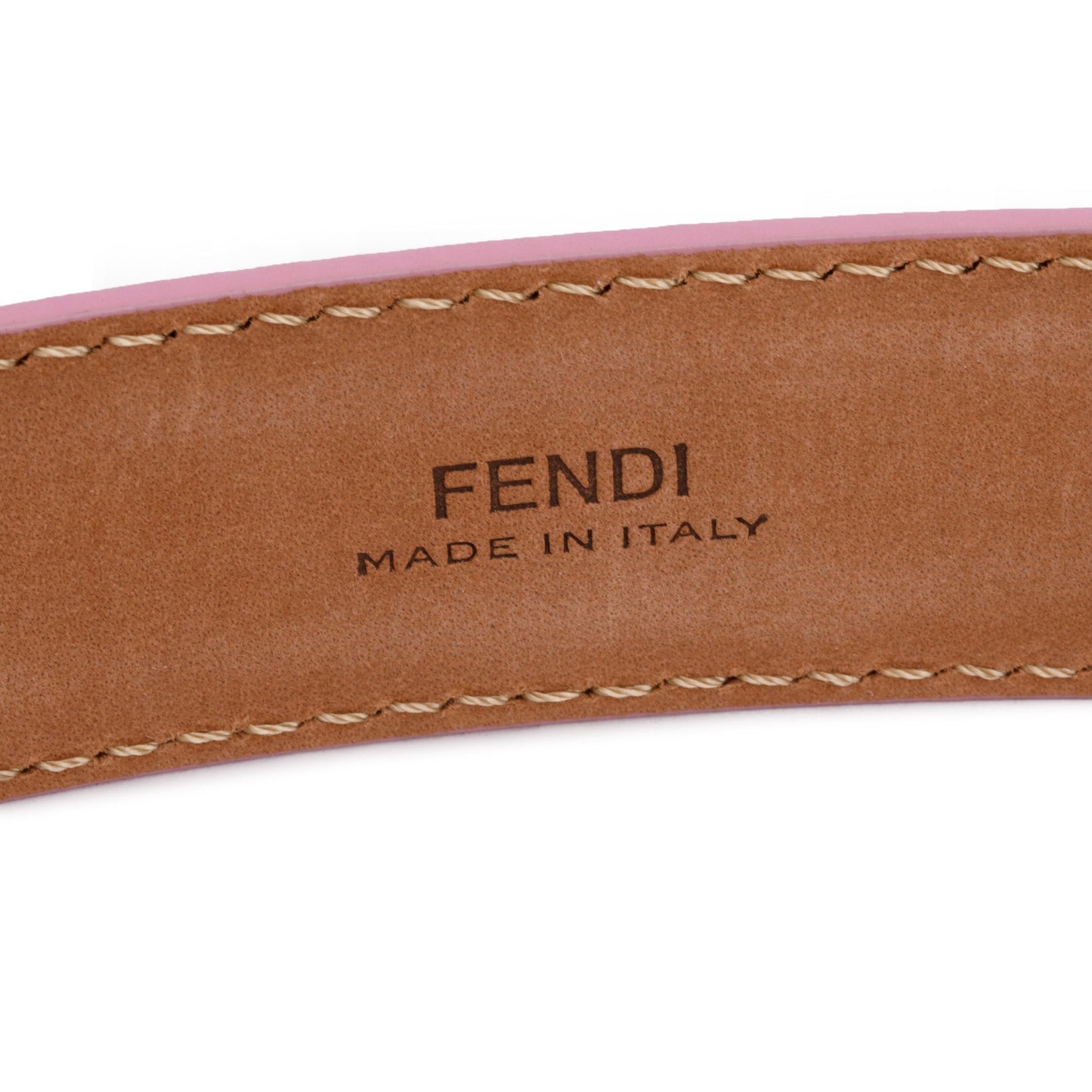 Fendi Pink Vitello Elite Leather FF Buckle Belt 80 32