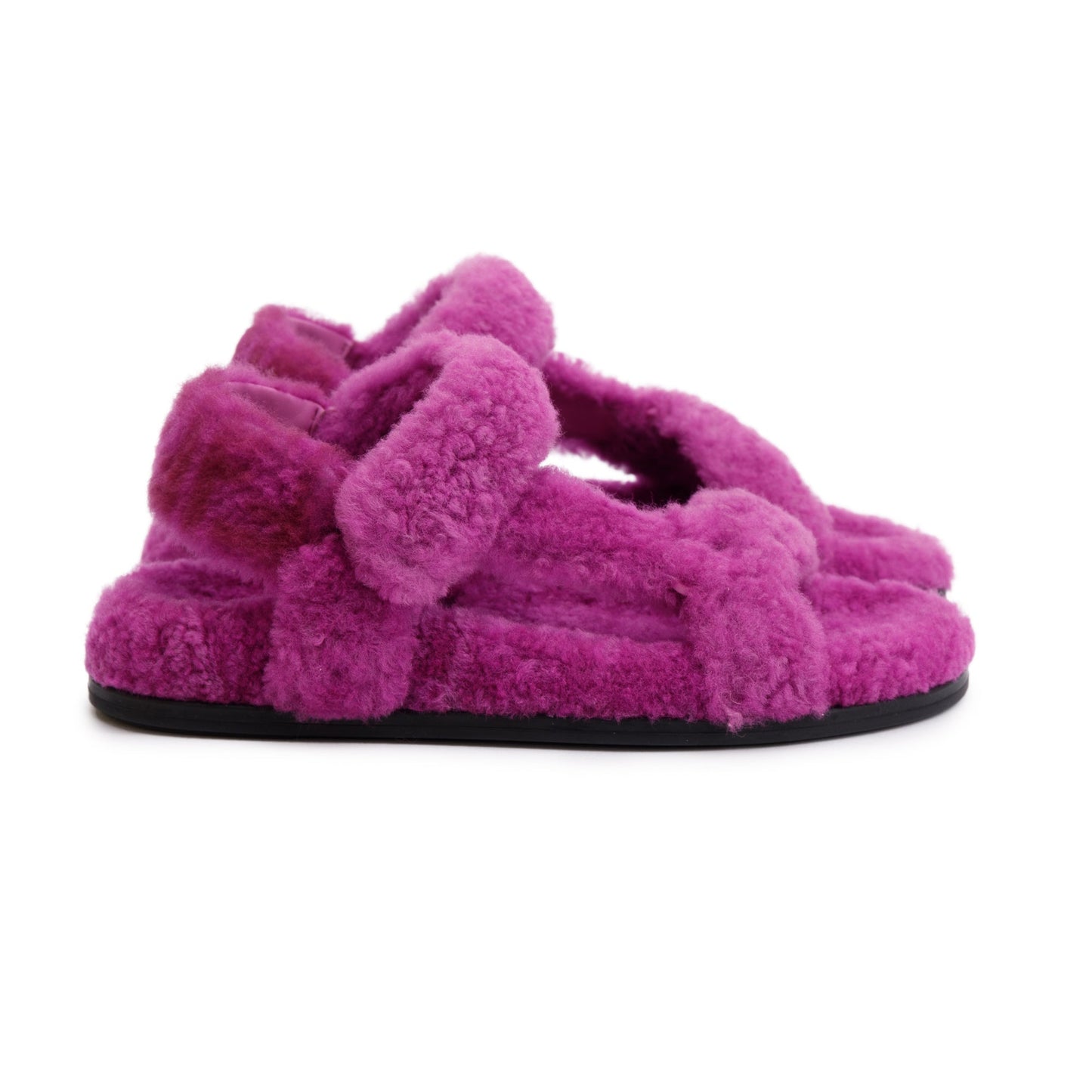 Fendi Purple Fur Fendi Feel Sandals, Size 36.5