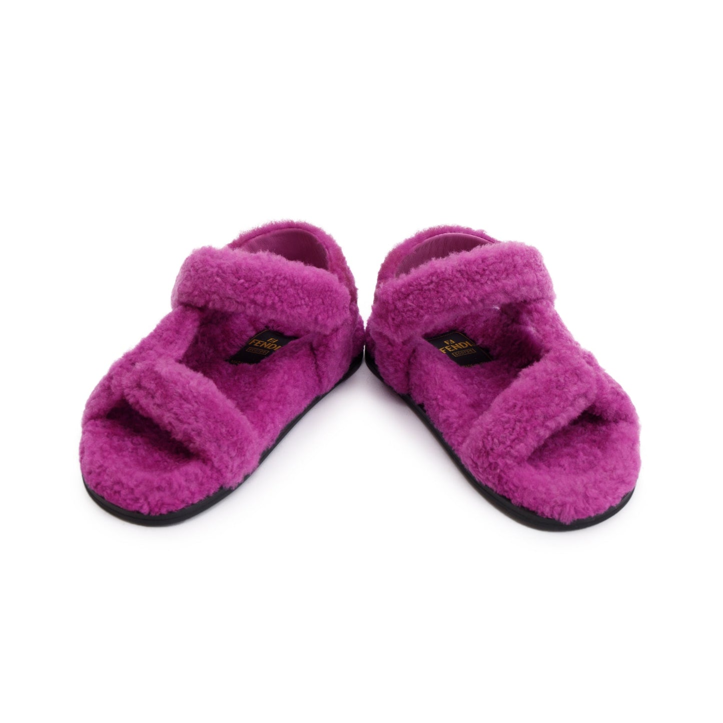 Fendi Purple Fur Fendi Feel Sandals, Size 36.5