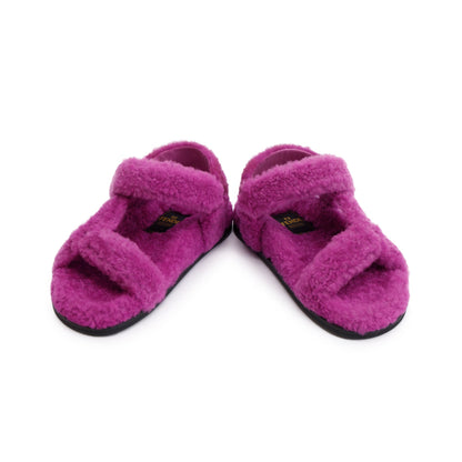 Fendi Purple Fur Fendi Feel Sandals, Size 36.5