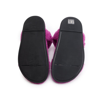 Fendi Purple Fur Fendi Feel Sandals, Size 36.5