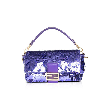 Fendi Purple Sequined Baguette Bag