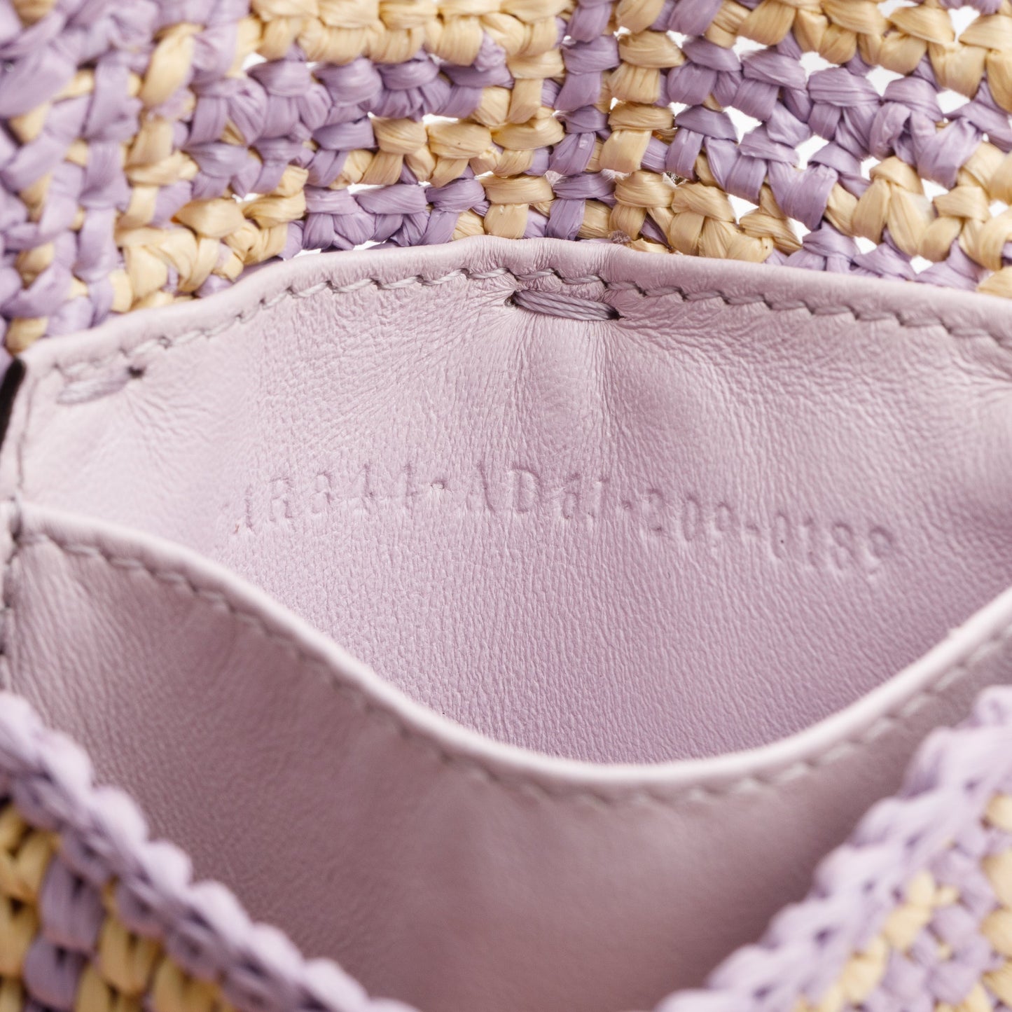 Fendi Raffia Vitello Seta FF Woven Nano Baguette Charm