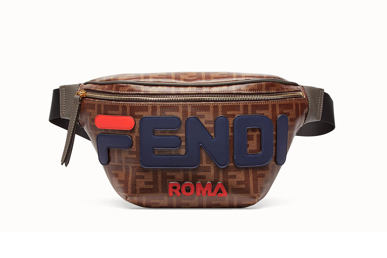 Fendi Fila AppliquÃ©d Printed Coated Canvas Belt Bag