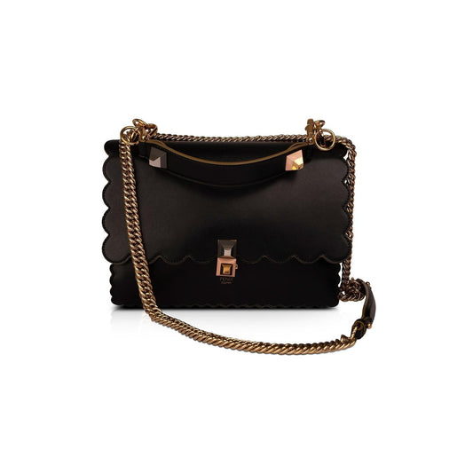Fendi Scalloped Studded Kan I Shoulder Bag