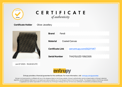 Fendi Small FF Zucca Coated Canvas Flap Messenger Bag
