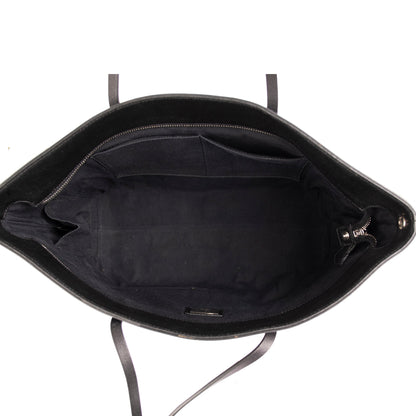 Fendi Small Leather and Shearling Logo Roll Tote