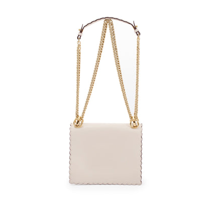 Fendi Small Scalloped Studded Kan I Shoulder Bag