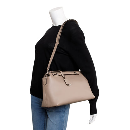 Fendi Taupe Calfskin Leather Large By the Way Handle Bag