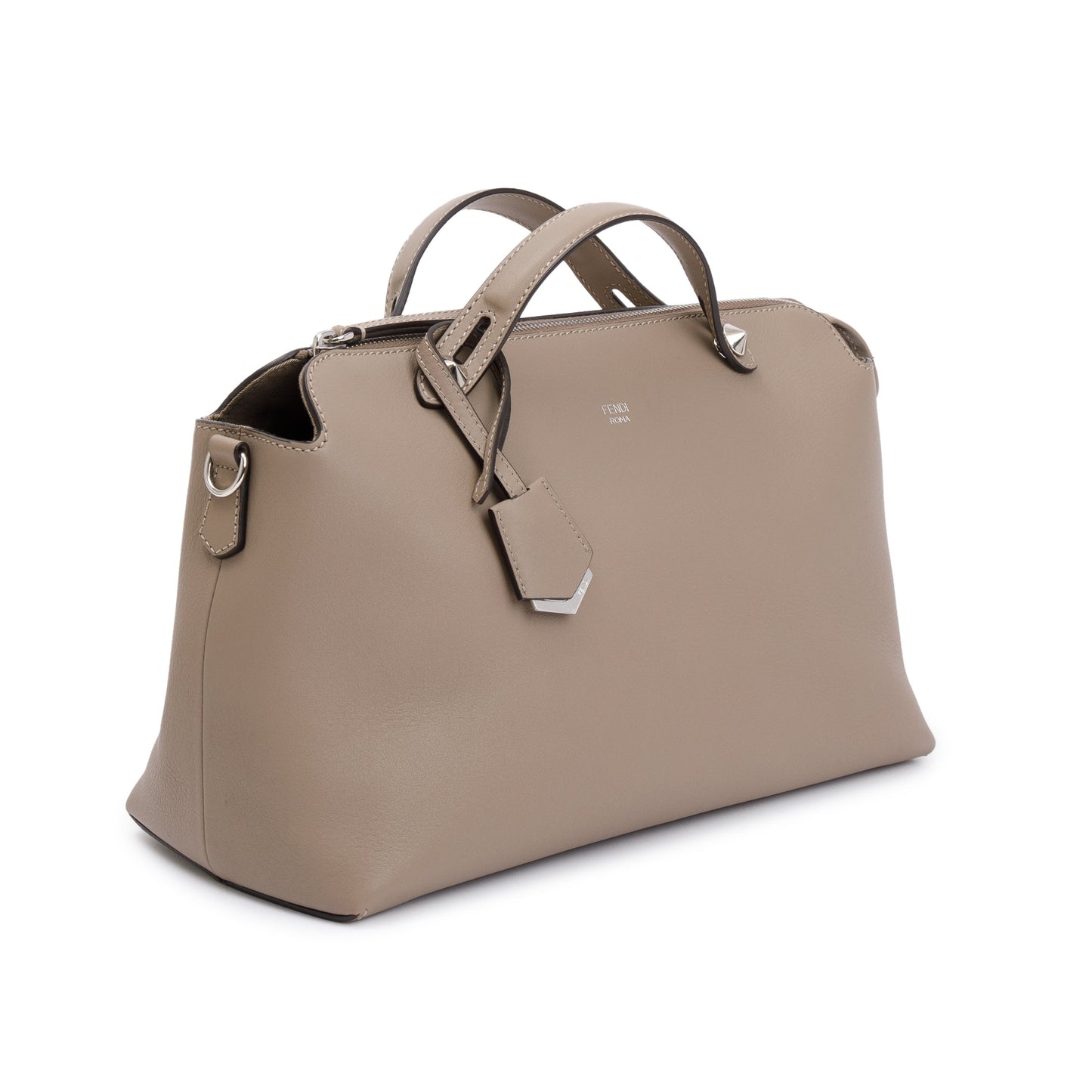 Fendi Taupe Calfskin Leather Large By the Way Handle Bag